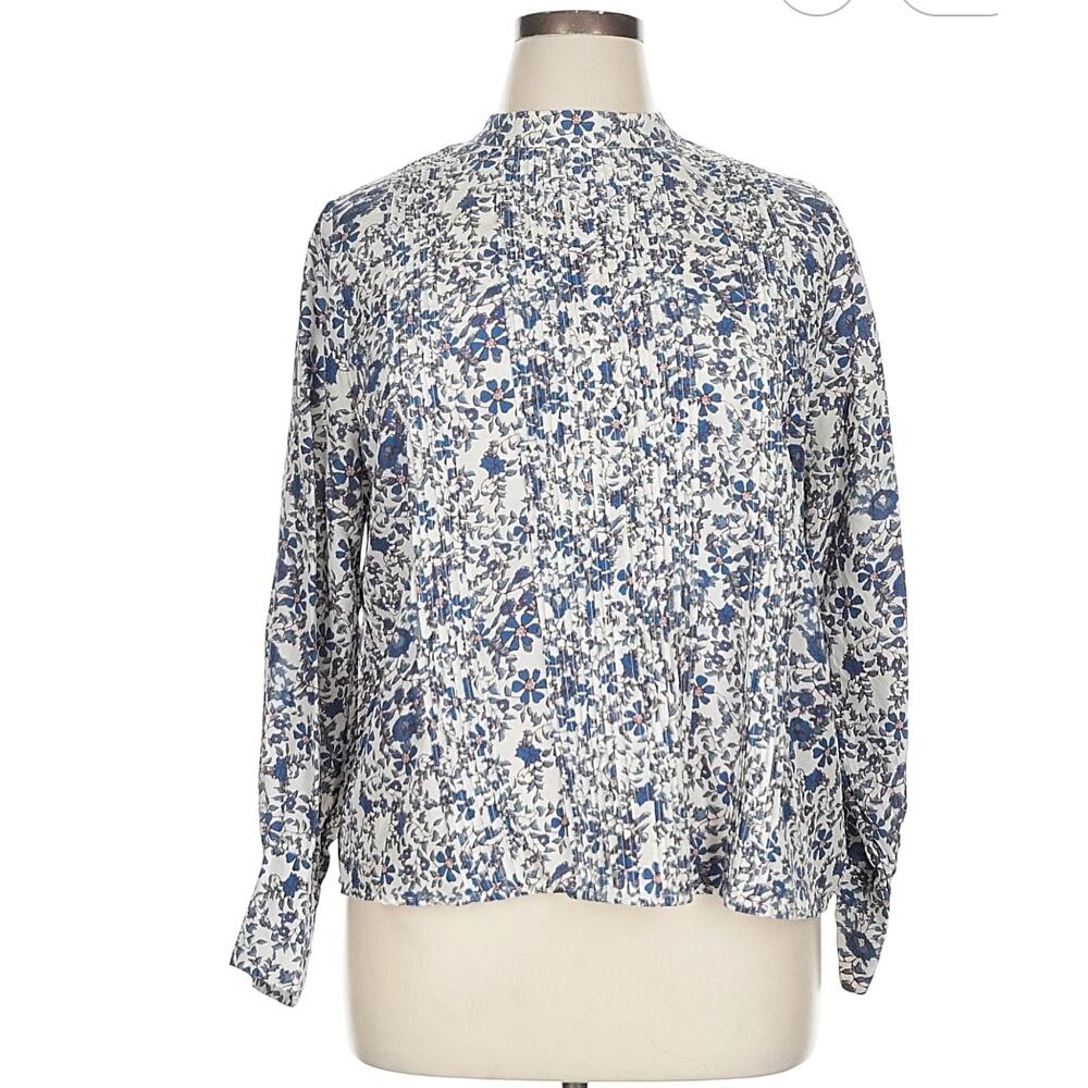 Apiece Apart Size 16 Long sleeve 100% silk blouse